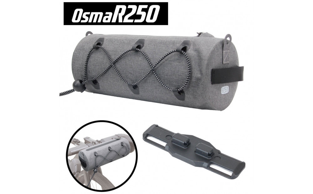 OsmaR250&nbsp;防水ドラム型フロントバッグ&nbsp;グレー