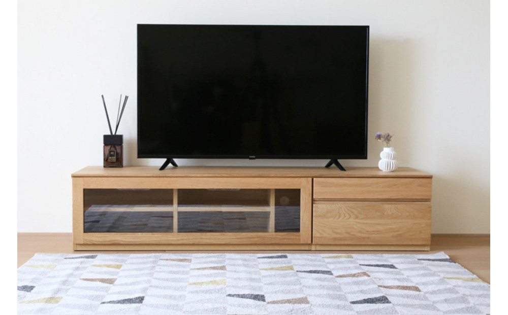 【開梱設置】高野木工&nbsp;ASTER&nbsp;SET8&nbsp;アスター&nbsp;180TV天板&nbsp;+&nbsp;120TVガラス扉&nbsp;+&nbsp;60TVチェスト&nbsp;オーク【10年保証】