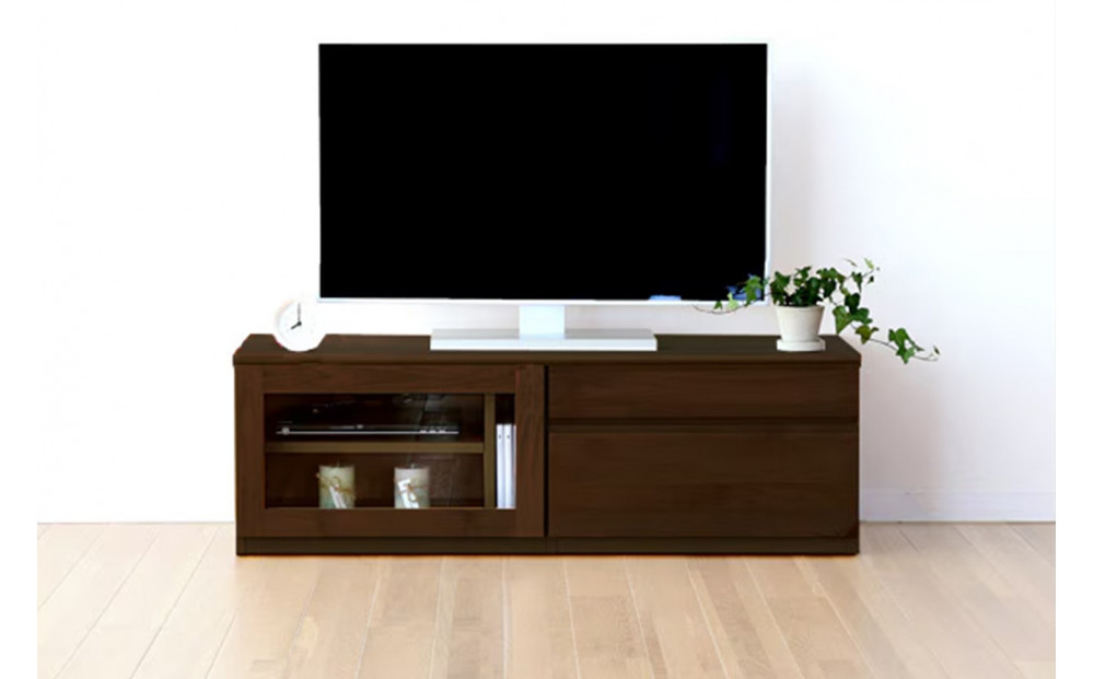 【開梱設置】高野木工&nbsp;ASTER&nbsp;SET3&nbsp;アスター&nbsp;120TV天板&nbsp;+&nbsp;60TVガラス扉&nbsp;+&nbsp;60TVチェスト&nbsp;ウォルナット【10年保証】