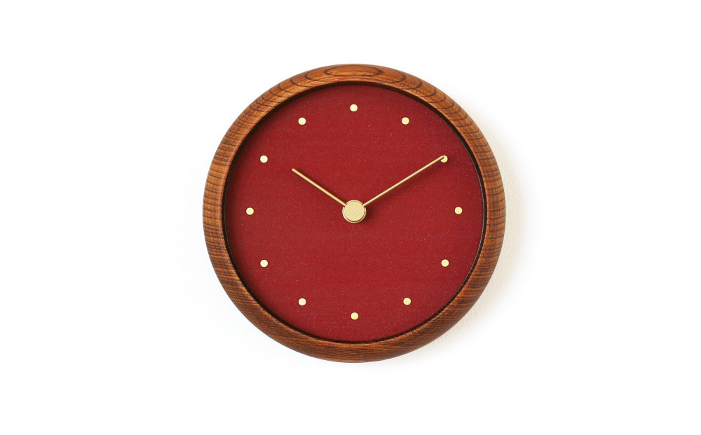 はなもっこ&nbsp;掛時計&nbsp;辰砂　ブラウン&nbsp;時計&nbsp;金沢市&nbsp;石川県&nbsp;インテリア&nbsp;シンプル&nbsp;&nbsp;雑貨&nbsp;日用品&nbsp;日用雑貨&nbsp;石川&nbsp;金沢&nbsp;北陸&nbsp;復興支援&nbsp;復興応援