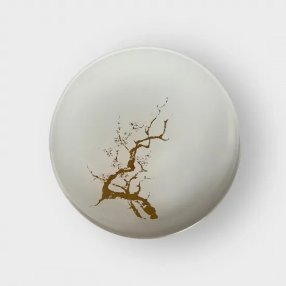 丸小皿&nbsp;桜&nbsp;純白（ゴールド桜）&nbsp;［NF256］