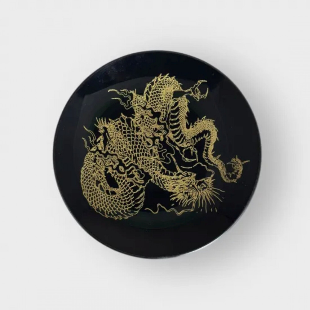丸小皿&nbsp;漆黒・金龍&nbsp;［NF261］