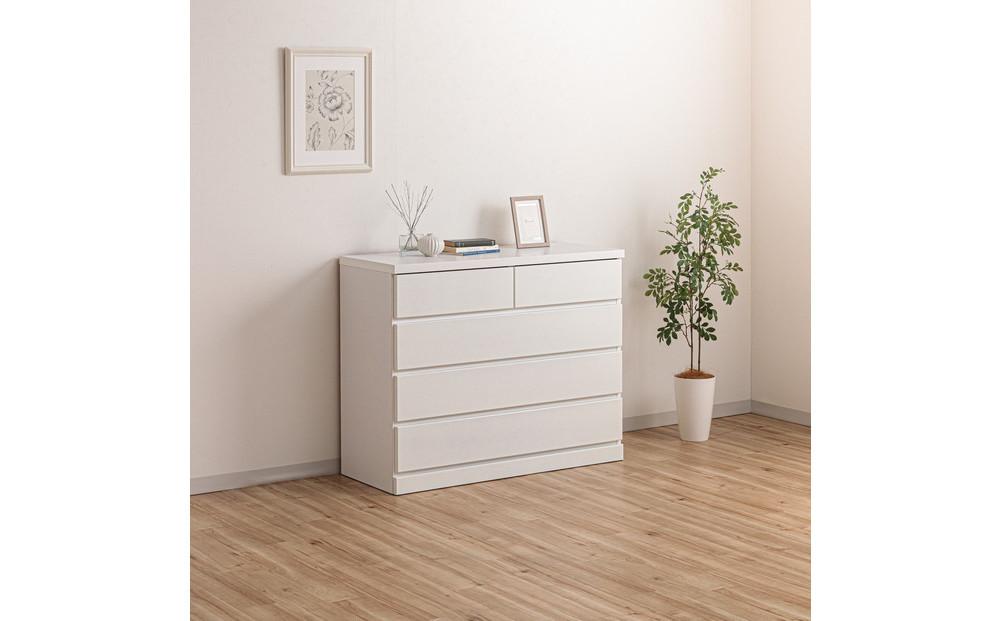 シン&nbsp;パッソ&nbsp;幅100cm&nbsp;4段&nbsp;ホワイト&nbsp;収納&nbsp;チェスト&nbsp;木製&nbsp;完成品&nbsp;シンプル&nbsp;収納棚&nbsp;衣装ケース