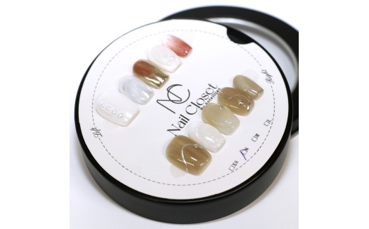 ネイルチップ　ショート【月白】Sサイズ　Antellijan大宮ネイルサロンのハンドメイド　S2-S　