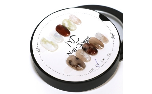 ネイルチップ　ミディアム【琥珀煙】Mサイズ　Antellijan大宮ネイルサロンのハンドメイド　M2-M