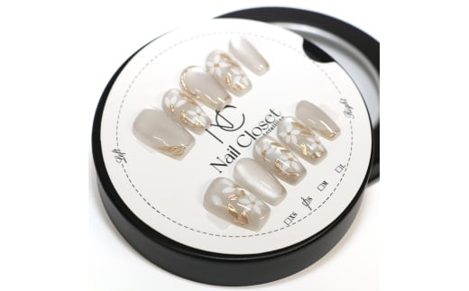 ネイルチップ　ロング【金木淡花】XSサイズ　Antellijan大宮ネイルサロンのハンドメイド　L5-XS