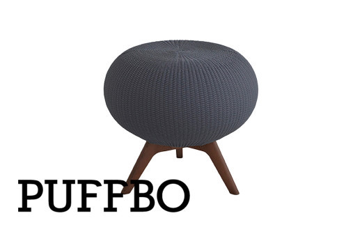 PUFFBO（パフボ）Lサイズ＜座面：ダークグレー×脚：ダークブラウン＞　