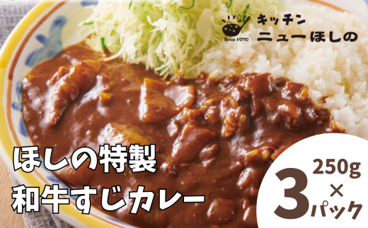 キッチンニューほしの&nbsp;&nbsp;ほしの特製和牛すじカレー(1人前)250g×3パック　