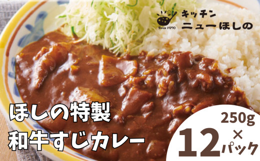 キッチンニューほしの&nbsp;&nbsp;ほしの特製和牛すじカレー(1人前)250g×12パック　
