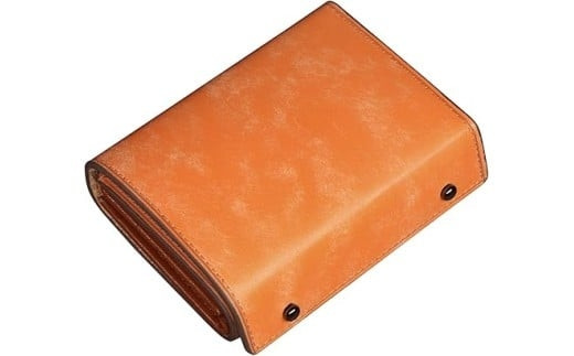 メンズ二つ折り財布&nbsp;柿色　