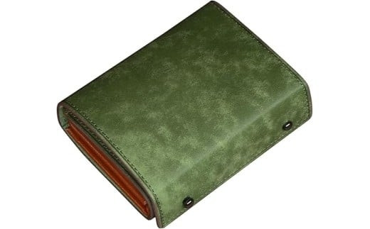 メンズ二つ折り財布&nbsp;緑青色　