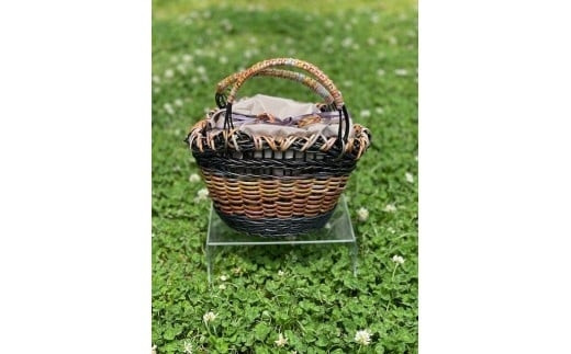 【ハンドメイド】君島アトリエ　紅籐かごバッグ（染紅籐コレクション&nbsp;彩のかご&nbsp;-&nbsp;あかね陽）