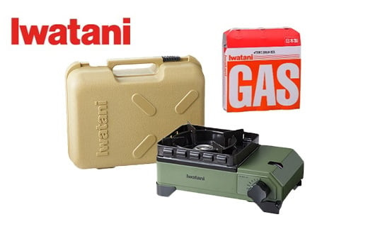 イワタニ&nbsp;カセットフー&nbsp;タフまるジュニア&nbsp;オリーブ+カセットガス3P　