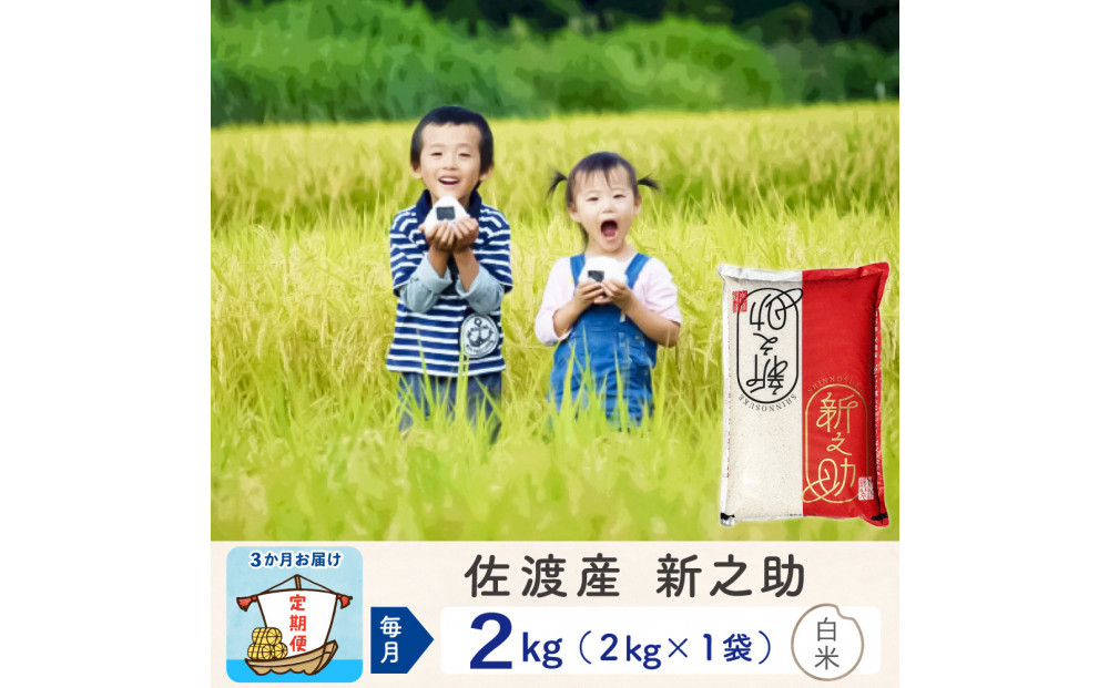 【3か月定期便】佐渡島産&nbsp;新之助&nbsp;白米2Kg&nbsp;令和7年産