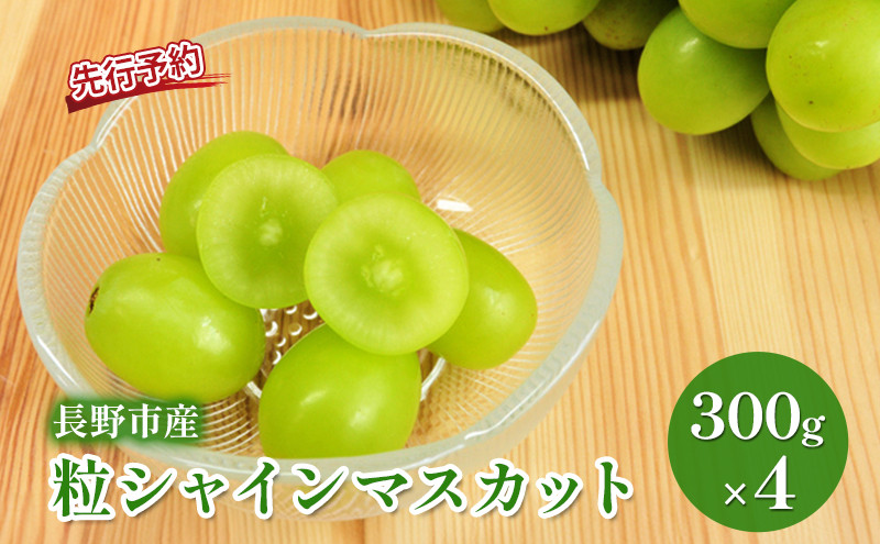 長野市産&nbsp;シャインマスカット&nbsp;粒パック&nbsp;ご家庭用&nbsp;1.2kg（300g×4パック）