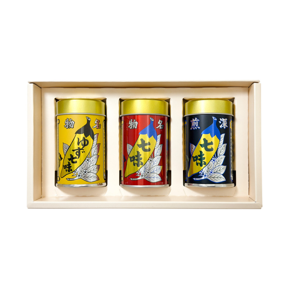 八幡屋礒五郎唐からしセット3缶