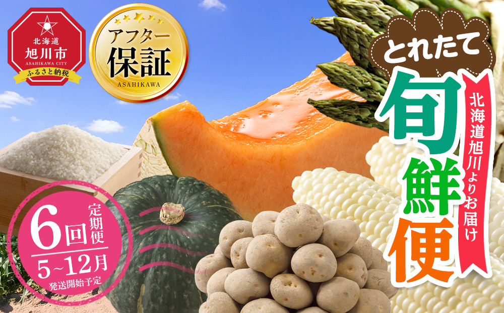 【先行予約】とれたて旬鮮便～北海道旭川市から旬の定期便～全6回&nbsp;【&nbsp;野菜&nbsp;アスパラ&nbsp;グリーンアスパラ&nbsp;アスパラガス&nbsp;ピュアホワイト&nbsp;とうもろこし&nbsp;赤肉&nbsp;メロン&nbsp;フルーツ&nbsp;果物&nbsp;ゆめぴりか&nbsp;米&nbsp;かぼちゃ&nbsp;北あかり&nbsp;じゃがいも&nbsp;旭川市&nbsp;北海道&nbsp;定期便&nbsp;頒布会&nbsp;】&nbsp;_05690