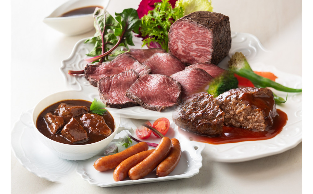 鎌倉山&nbsp;セレクション4種（和牛モモローストビーフ２００ｇ、ハンバーグ１００ｇ×２、あらびきウインナー１００ｇ×２、国産牛赤ワイン煮込み１５０ｇ×２）