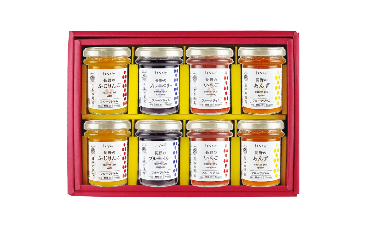 長野のフルーツジャム（小瓶）詰合せ　FNJ-30&nbsp;果実ジャム&nbsp;ブルーベリージャム&nbsp;いちごジャム&nbsp;あんずジャム&nbsp;りんごジャム&nbsp;朝食&nbsp;パンに塗る&nbsp;食べ比べ