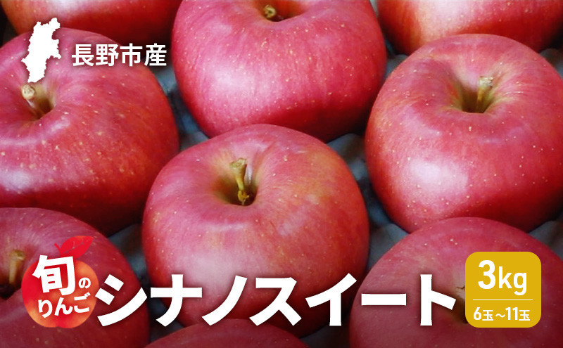 2026年発送　長野市産　旬のりんご　シナノスイート3kg　6玉～11玉&nbsp;りんご&nbsp;リンゴ&nbsp;果物&nbsp;フルーツ&nbsp;秋