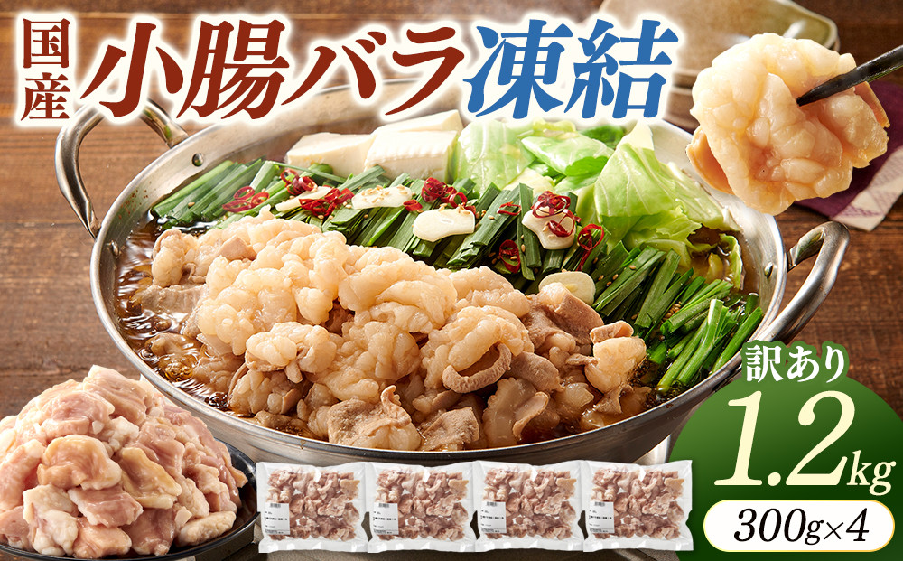 【訳あり】国産牛小腸バラ凍結1.2kg（300ｇ×4パック）もつ鍋、焼肉に！&nbsp;|&nbsp;お肉&nbsp;肉&nbsp;にく&nbsp;国産牛&nbsp;国産&nbsp;小腸&nbsp;冷凍&nbsp;ホルモン&nbsp;香川県&nbsp;坂出市