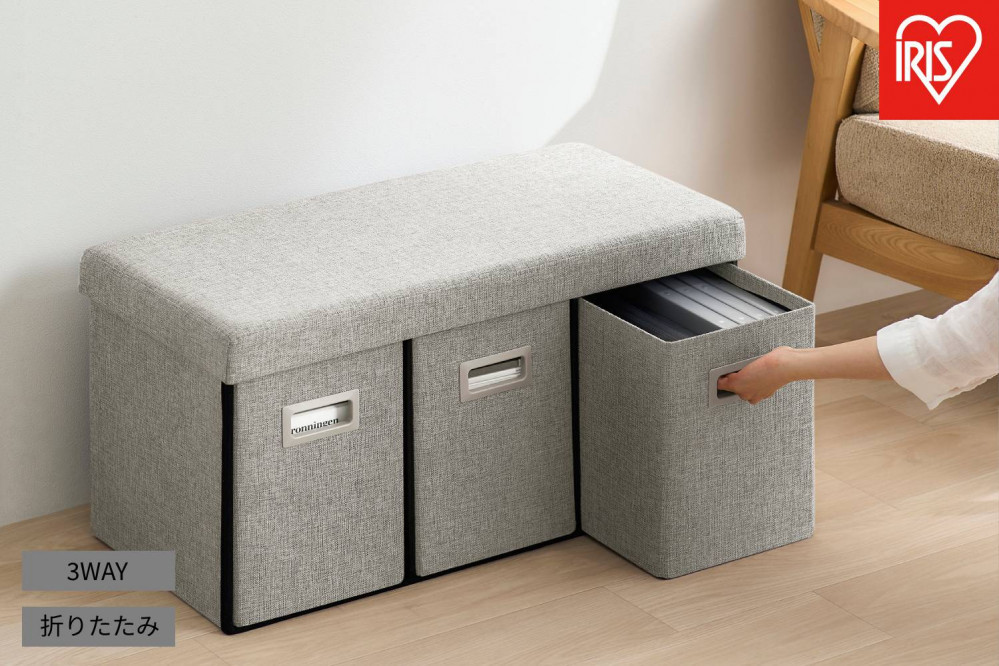 ３ＷＡＹ引き出し収納ボックス&nbsp;引き出し３つタイプ&nbsp;SST3H-76&nbsp;グレー