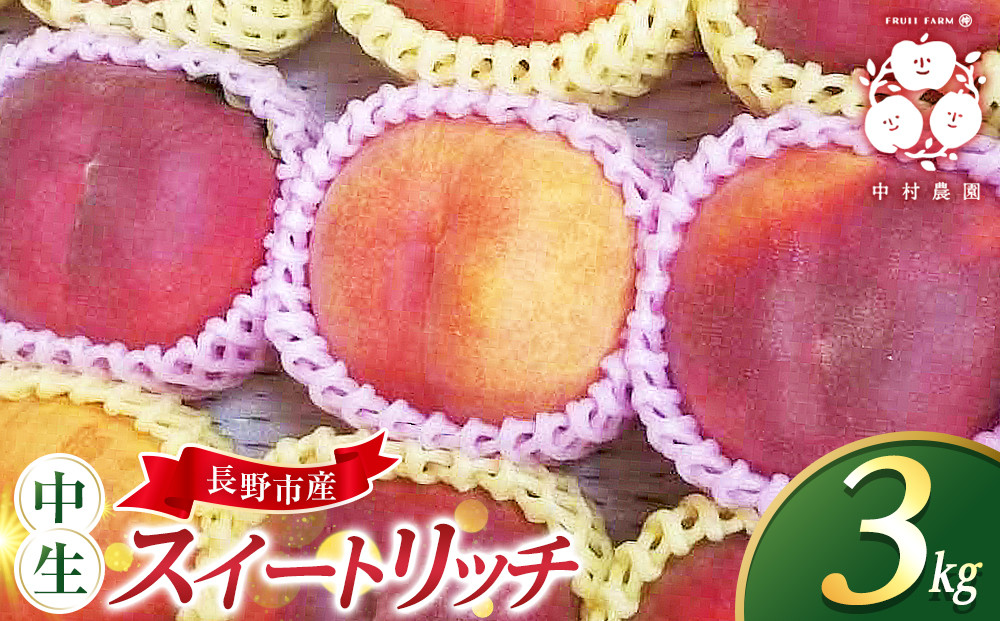 フルーツファーム中村農園　【7月下旬～8月中旬発送&nbsp;先行予約】スイートリッチ&nbsp;3kg(中生ワッサー）&nbsp;|&nbsp;&nbsp;ワッサー&nbsp;スイートリッチ&nbsp;早生&nbsp;桃&nbsp;もも&nbsp;モモ&nbsp;希少品種&nbsp;ネクタリン&nbsp;プラム&nbsp;人気&nbsp;おすすめ&nbsp;果物&nbsp;フルーツ&nbsp;贈答用&nbsp;ギフト&nbsp;送料無料&nbsp;長野県&nbsp;長野市&nbsp;信州&nbsp;信濃&nbsp;ふるさと納税