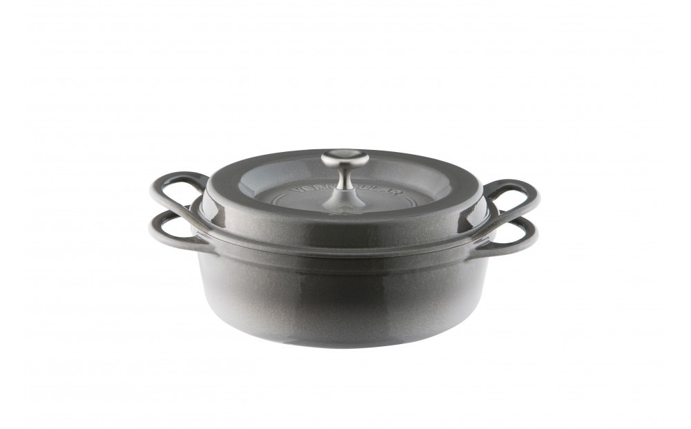 オーブンポットラウンド&nbsp;22cm&nbsp;浅型　シェフモデル　【パールグレー】