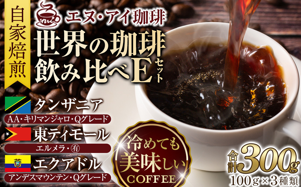 冷めても美味しく飲める珈琲を焙煎後1or2日の鮮度で発送する自家焙煎珈琲！【Eセット】＜豆＞