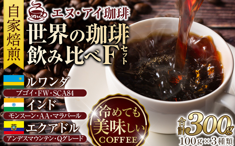 冷めても美味しく飲める珈琲を焙煎後1or2日の鮮度で発送する自家焙煎珈琲！【Fセット】＜粉＞