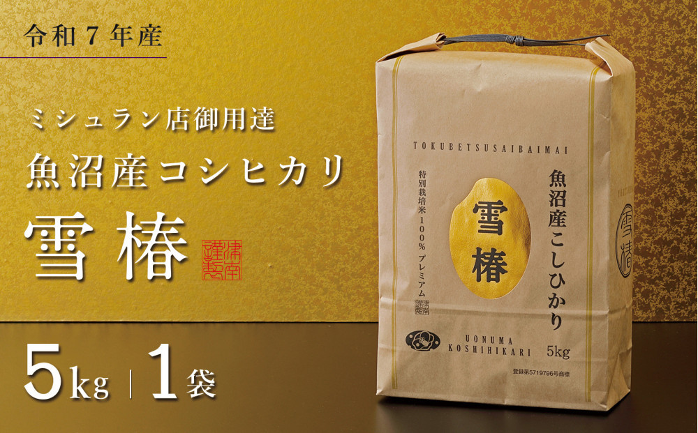 【令和7年産】魚沼産コシヒカリ&nbsp;雪椿&nbsp;5kg&nbsp;(5kg×1袋)&nbsp;特別栽培米