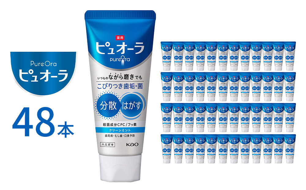 薬用ピュオーラ&nbsp;ハミガキ&nbsp;クリーンミント&nbsp;115g×48本&nbsp;【KAO62】
