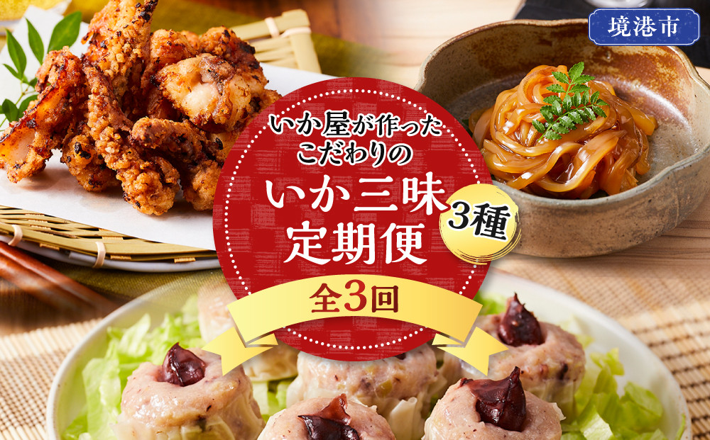 ＜定期便3回＞&nbsp;いか屋が作ったこだわりのいか三昧(3種)【鳥取県&nbsp;境港市】