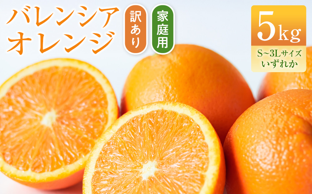 バレンシアオレンジ&nbsp;家庭用&nbsp;訳あり&nbsp;5kg&nbsp;S～3Lサイズいずれか