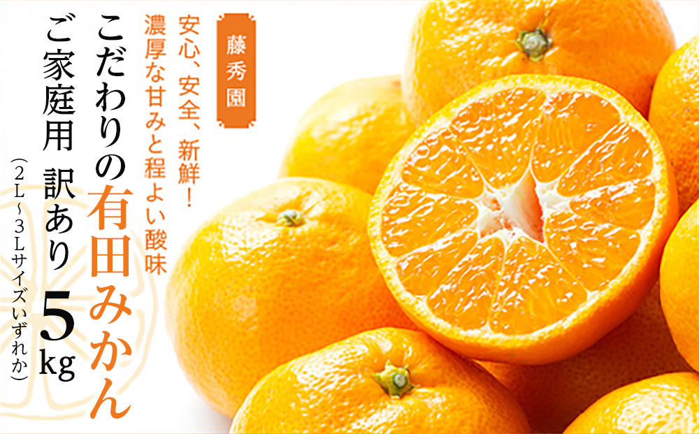 こだわりの有田みかん&nbsp;ご家庭用&nbsp;訳あり&nbsp;5kg&nbsp;2L～3Lサイズいずれか