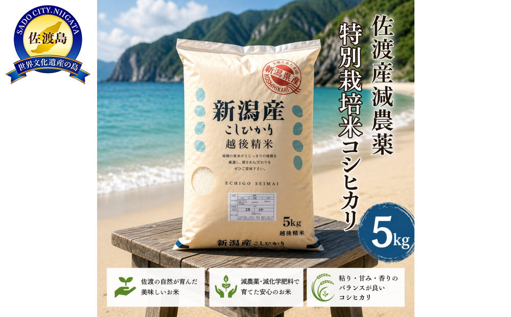 【トキと一緒に育った特別なコシヒカリ】佐渡産&nbsp;減農薬特別栽培米コシヒカリ&nbsp;5kg