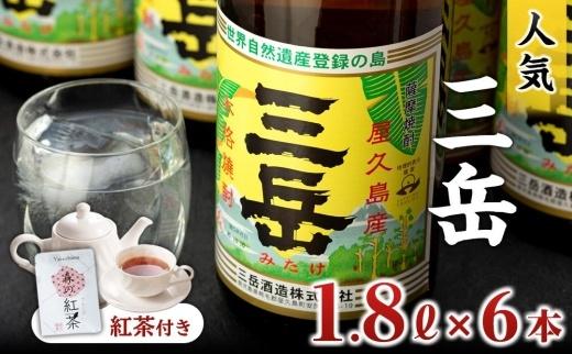 焼酎一升瓶&nbsp;三岳6本+紅茶セットプラケース