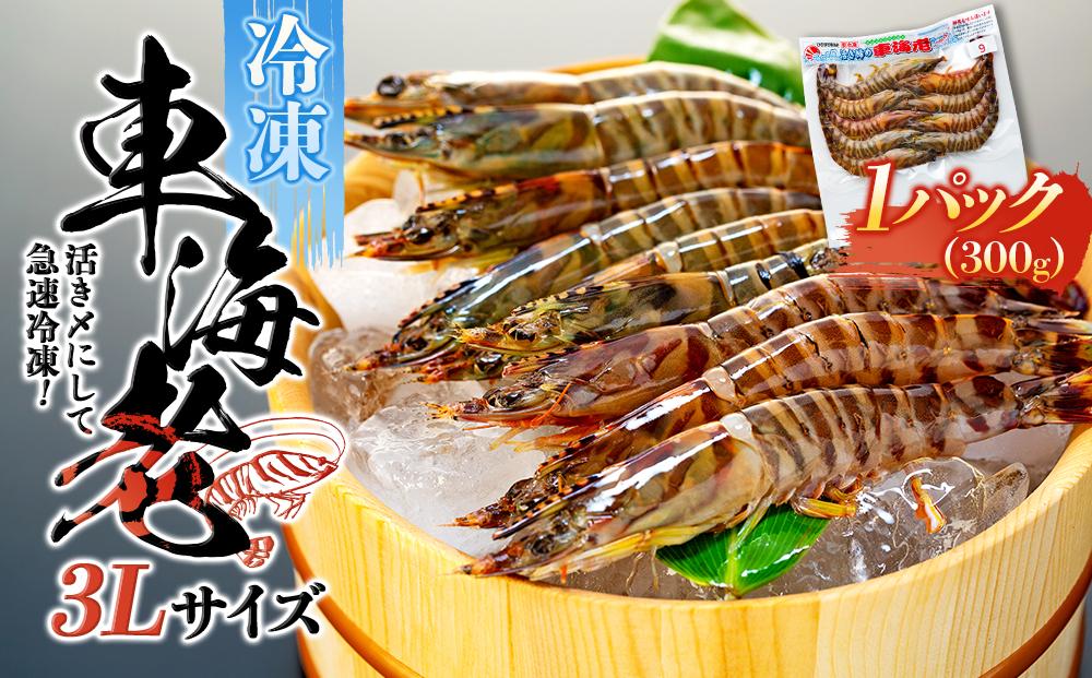 鹿児島県産&nbsp;活き〆冷凍&nbsp;車海老（養殖）3Lサイズ&nbsp;300g（7～9尾）1パック&nbsp;セット