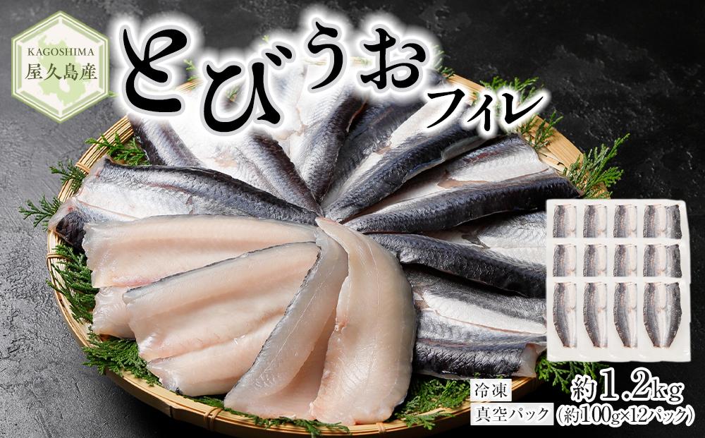 【2025年4月以降発送予定】屋久島産&nbsp;とびうお&nbsp;フィレ&nbsp;約1200g（約100g×12パック）冷凍&nbsp;真空パック