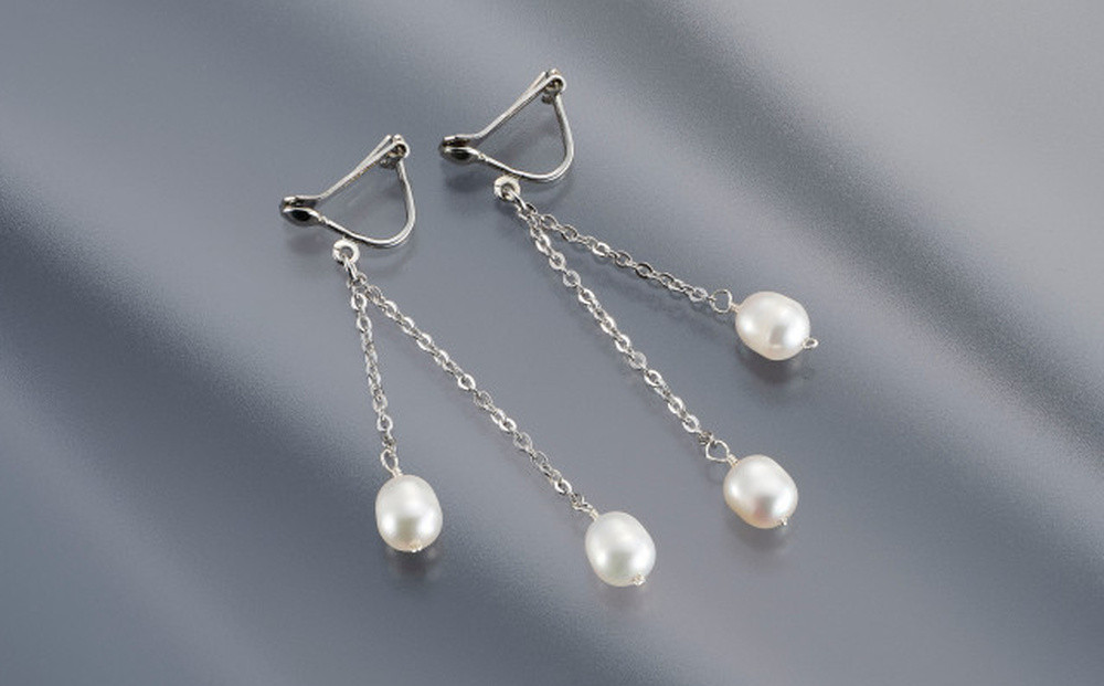 102510-1&nbsp;揺れてエレガント「淡水パールソフトフィットイヤリング」