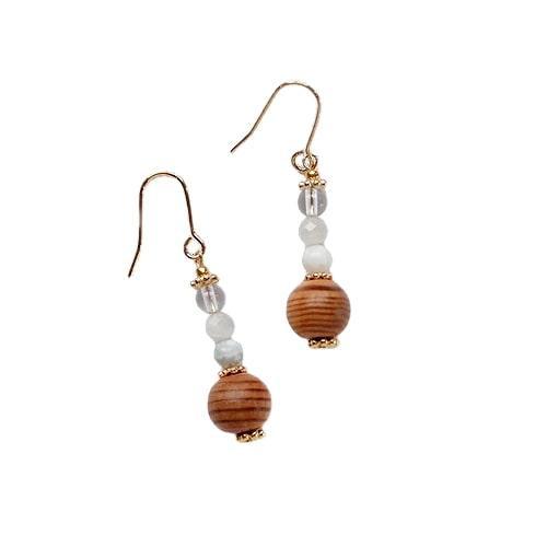 屋久杉×6月誕生石　ピアス