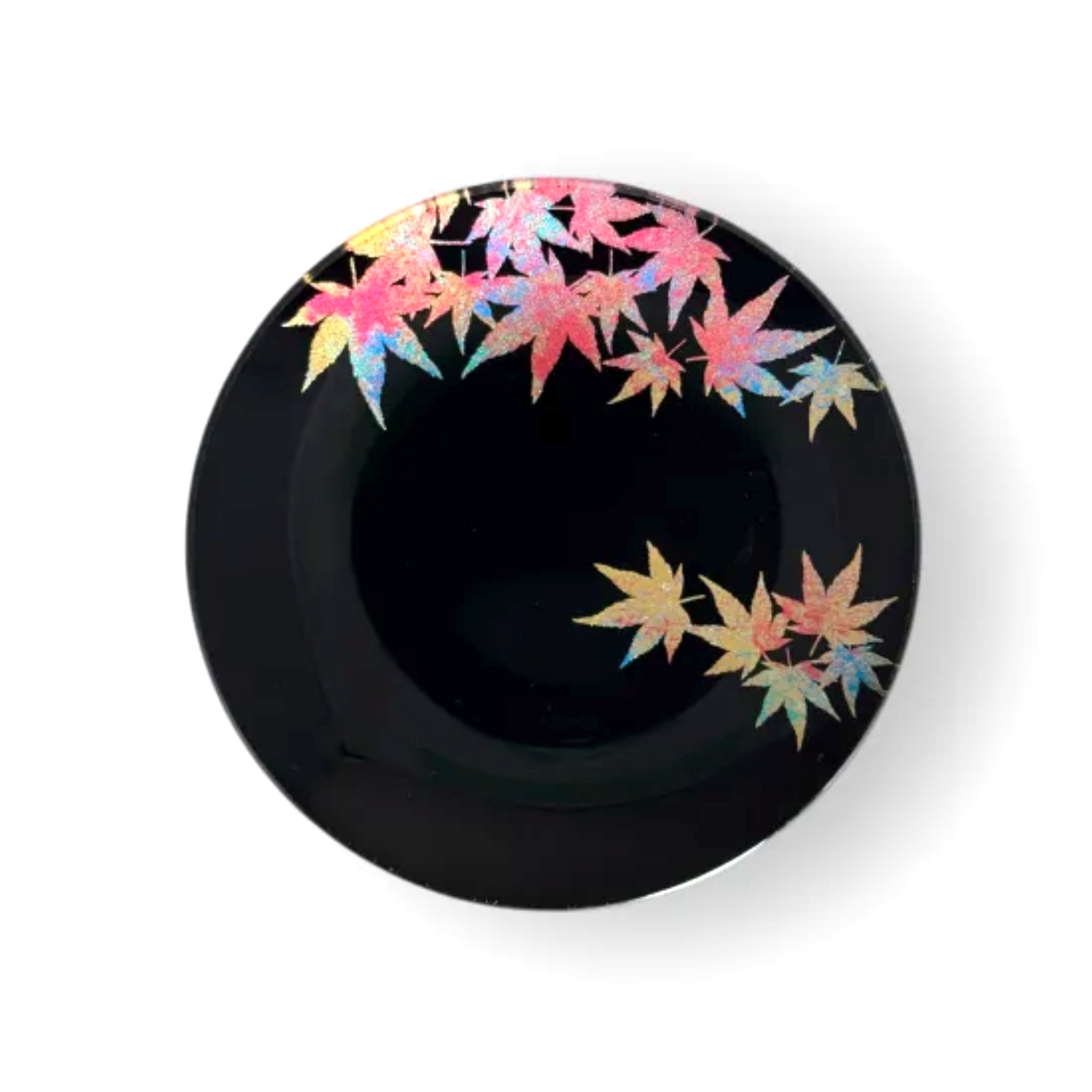 丸小皿&nbsp;紅葉&nbsp;漆黒&nbsp;［NF268］