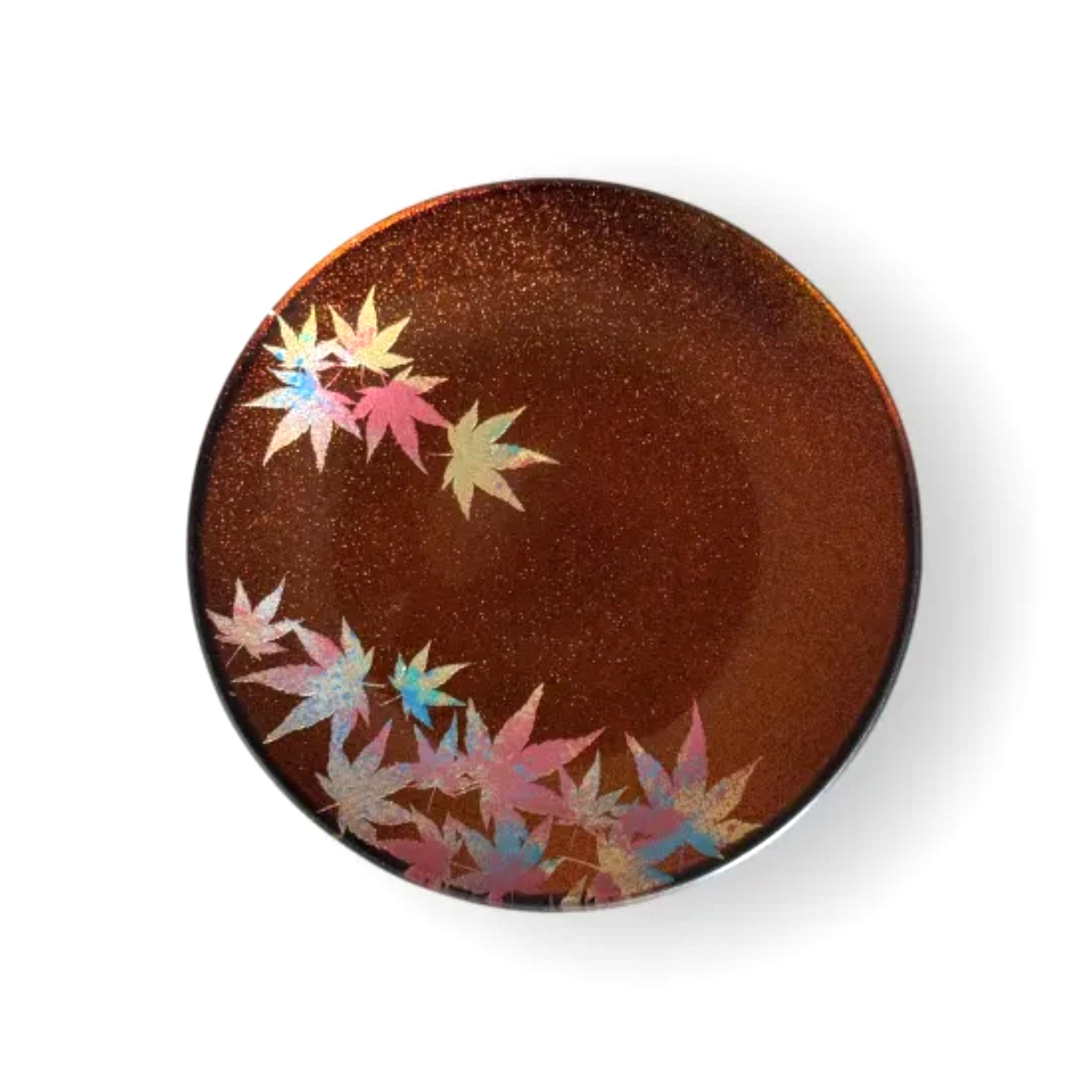 丸小皿&nbsp;紅葉&nbsp;梨地レッド&nbsp;［NF269］