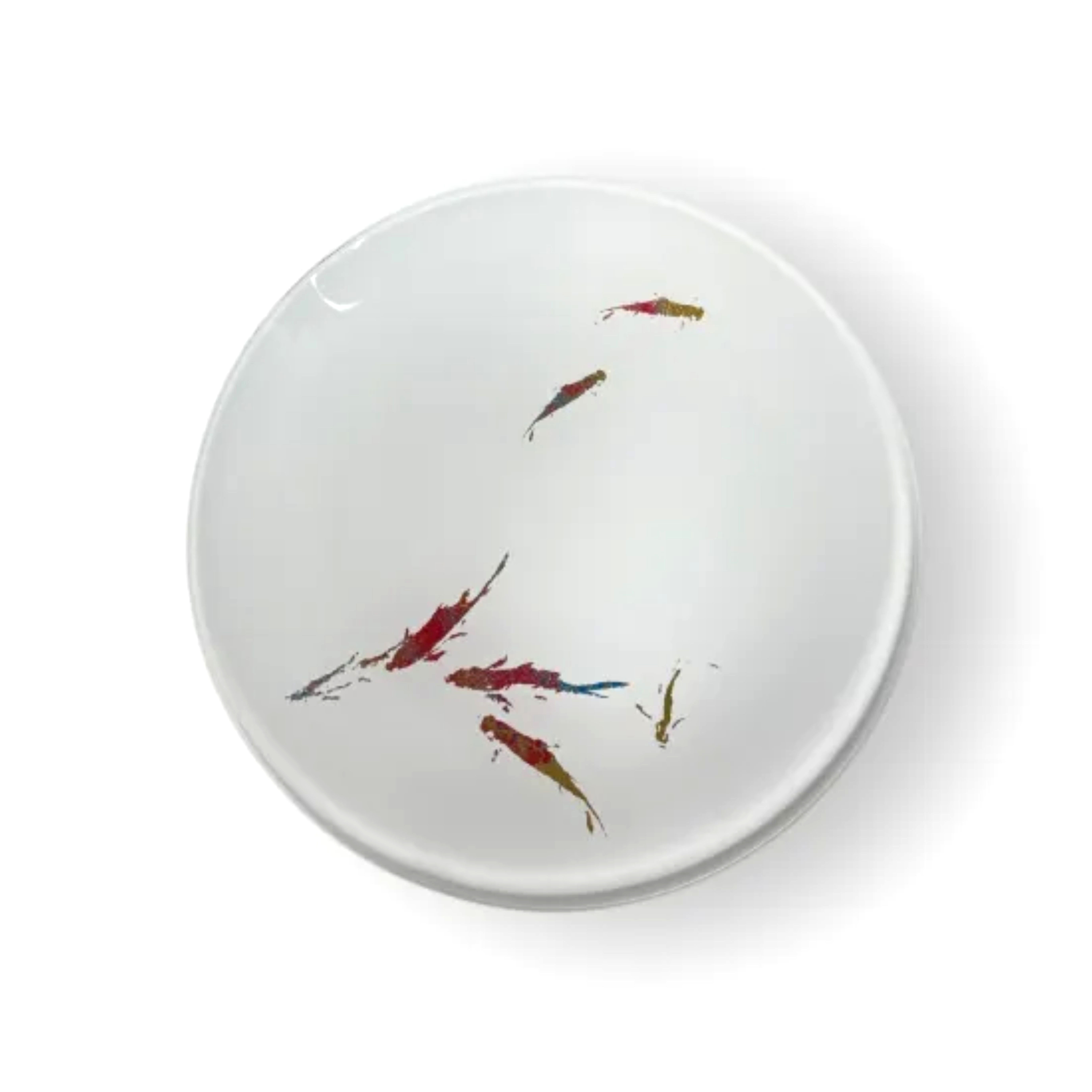 丸小皿&nbsp;鯉&nbsp;純白&nbsp;［NF265］