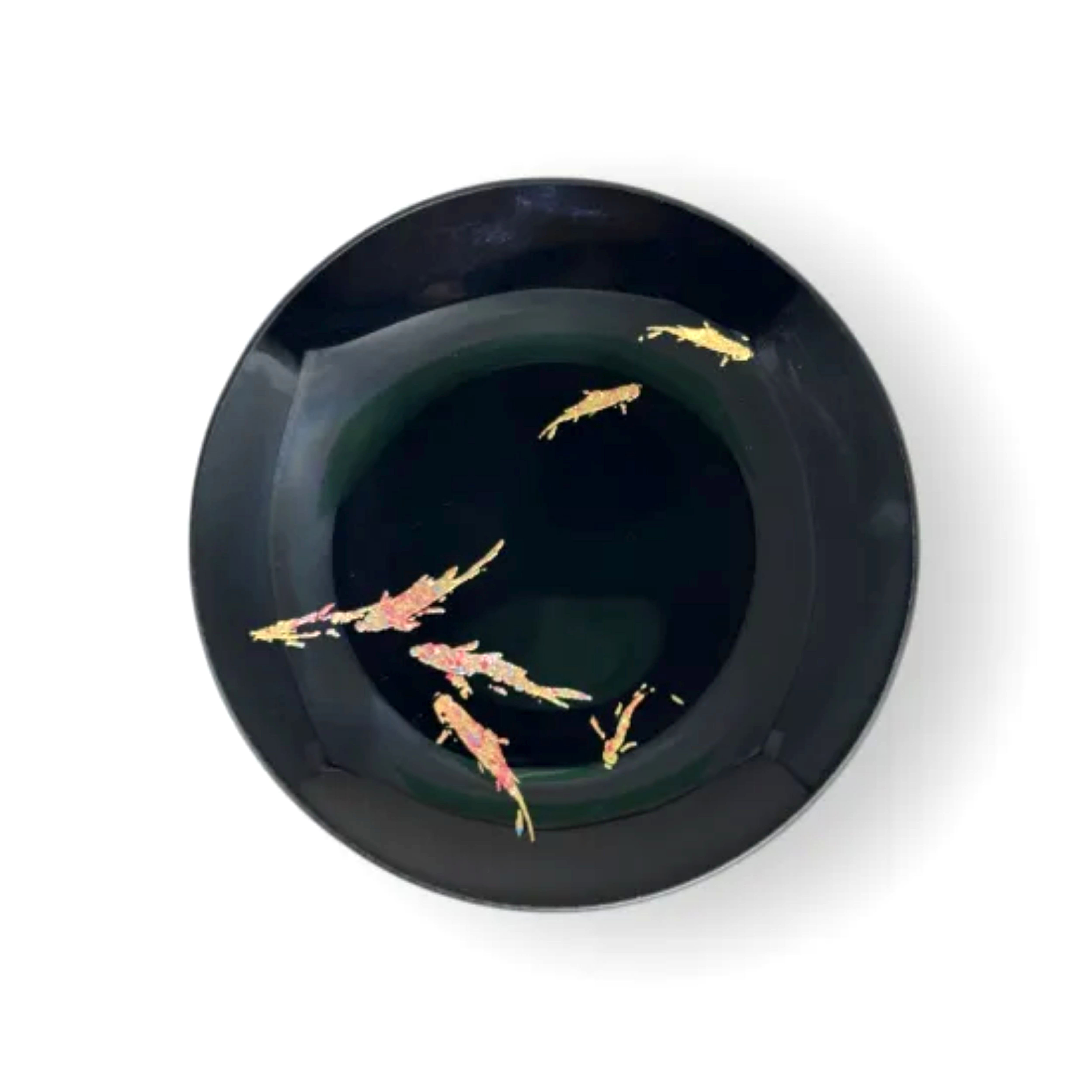 丸小皿&nbsp;鯉&nbsp;漆黒&nbsp;［NF267］