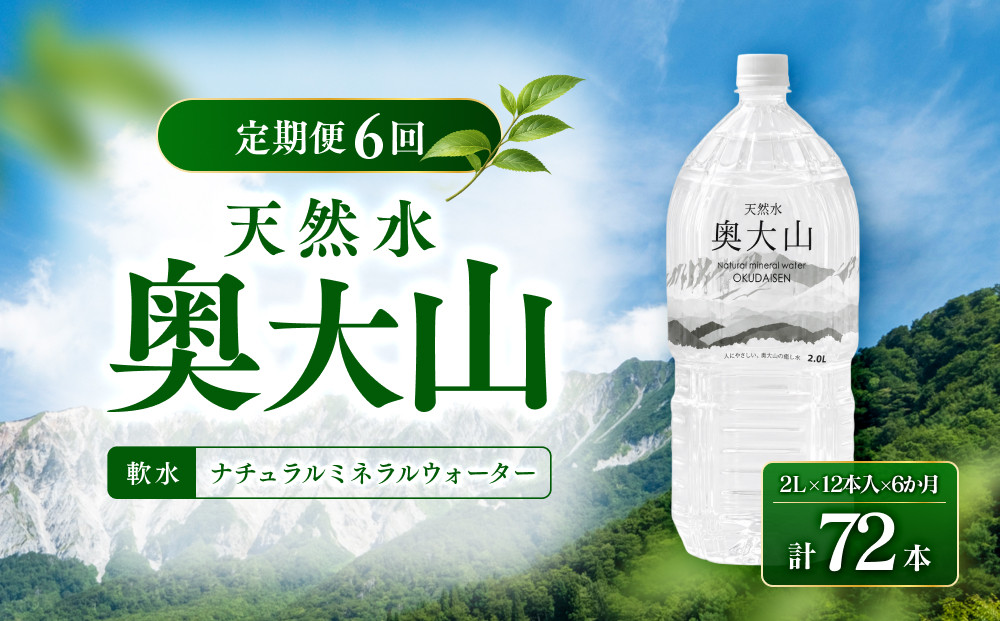 ＜定期便6回＞天然水奥大山(2L×12本入り×6か月・計72本)&nbsp;【鳥取県&nbsp;境港市】