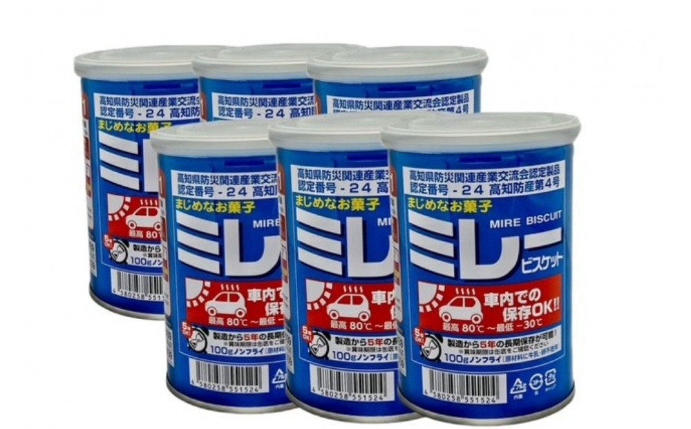 （アミノエース）保存用　ミレービスケット　車載用　100g　６缶