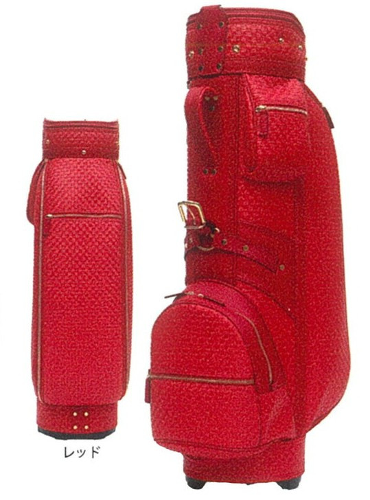 【小山ゴルフバック製作所】キャディバッグ&nbsp;CB-23&nbsp;＜型押PVC×PVC(一部牛革)＞レッド【11100-0999】