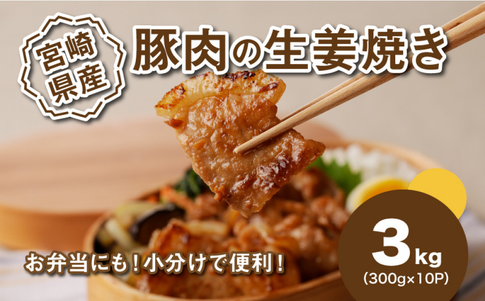 簡単調理&nbsp;宮崎県産豚肉の生姜焼き&nbsp;3kg&nbsp;K16_0147