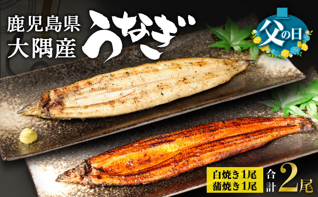 【父の日】鹿児島県大隅産　千歳鰻の白焼1尾・蒲焼き1尾　合計2尾セット